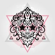 Lions head Tribal pattern N14