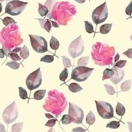 Background with beautiful roses Seamless pattern hand-drawn flowers 16