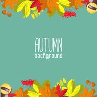 Autumn background for invitation or ad template with wreath from N2