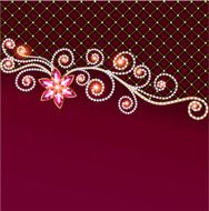background of jewelry and precious stones with flower