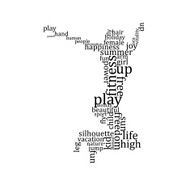 Jumping people silhouette made with words N2