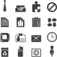 Silhouette Simple Business and office icons N2