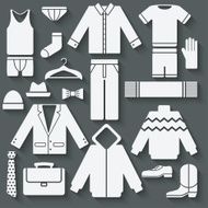 Menswear icons set