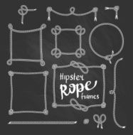 Set of Simple White Rope Frames