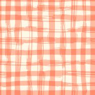 Vector seamless pattern with square hand drawn texture Red checkered