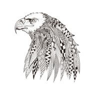 Zentangle stylized head of eagle Hand Drawn doodle vector illus N2