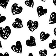 Hand drawn vector heart ornament watercolor seamless pattern N2