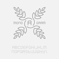 Floral monogram simple and graceful design template N2