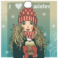 cute blonde winter woman N2