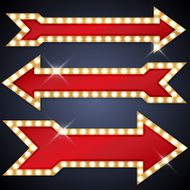 Arrow shaped signs in retro style N3