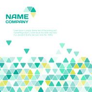 Abstract geometric background template background with green triangle shapes