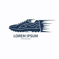 Speeding running shoe icon symbol or logo