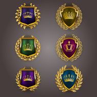 Golden shields with laurel wreath N2