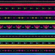 Seamless ethnic mexican fabric pattern with colorful stripes
