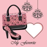 Women&#039;s shoe handbag label chandeliers