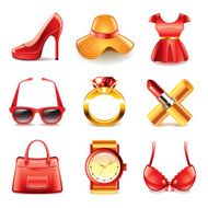Fashion and shopping icons vector set