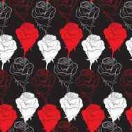 Seamless vector background with roses Vector N4
