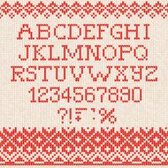 Christmas Font Scandinavian style seamless knitted ornament pat N3