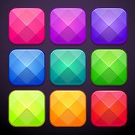 Faceted square buttons