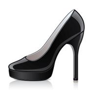 Black shoe high heels vector illustration