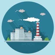 Ecology Concept - industry factory Flat style vector illustration N5
