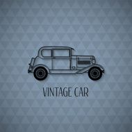 Retro car vintage outline style N7