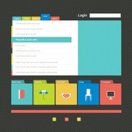 Flat web page blog portfolio Vector background