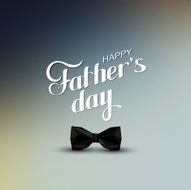 Happy Fathers Day retro label with black bow tie