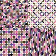 seamless multicolor geometric pattern set N2