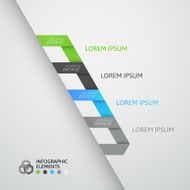 Modern business step origami style options banner N21