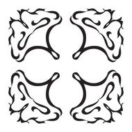 Hand drawing decorative tile frame Italian majolica style N11