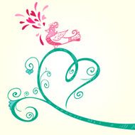 Bird and heart decoration N6