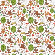 Spring forest vector background N2