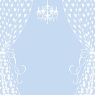 curtains and chandelier