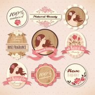 Set of beauty labels