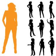 Vector silhouette of a woman N946