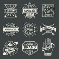 Retro design insignias logotypes set 10 Vector vintage elements