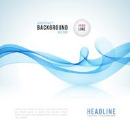 Abstract blue wave isolated on white background N15