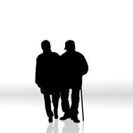 Vector silhouette of couple N67