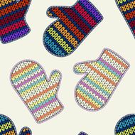 Knitted mittens Seamless texture
