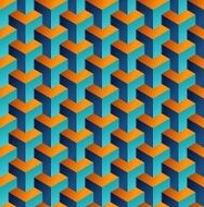 Isometric 3d shapes seamless pattern background