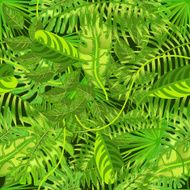 Seamless pattern with exotic tropical leaves vector illustration