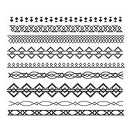 Set of vector borders and lines Vector horizontal geometric elements