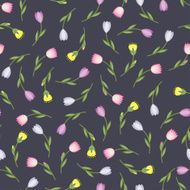 seamless spring summer tiny flowers vector pattern