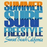 Surfing t-shirt graphic design Sunset Beach California surf