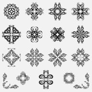 Patterned design elements on a white background N6
