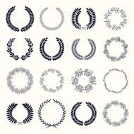 Vector illustration with laurel wreaths on white background N2