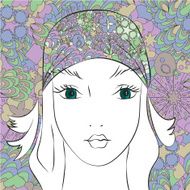 Beautiful face girl The Summer Bandana Headscarf N2