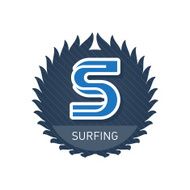 Surfing - Sports and Recreation Label or heraldic Icon