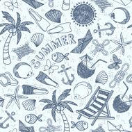 Vector beach seamless pattern Summer background N3